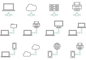 Vettori di icone di Big Data Network