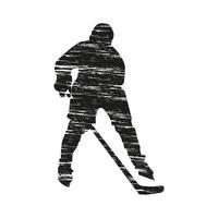 illustrazione del giocatore di hockey, ottimo design per qualsiasi scopo. competizione professionale. illustrazione piatta. disegno dell'illustrazione. illustrazione della tecnologia. simbolo, segno. vettore