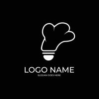 concetto di logo del ristorante della lampadina vettore
