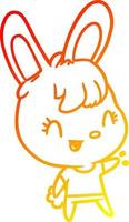 caldo gradiente di disegno simpatico coniglio vettore