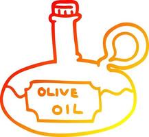 olio d'oliva del fumetto di disegno di linea a gradiente caldo vettore