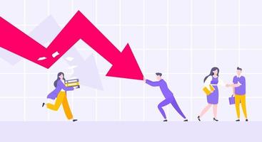 riduzione dei costi e concetto di fallimento aziendale. vettore