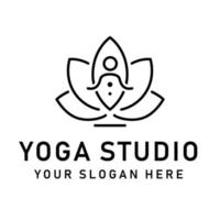 icona piana del logo di yoga del fiore di loto isolata su priorità bassa vettore