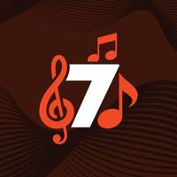 logo numero 7 della musica vettore