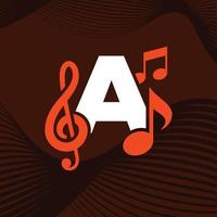 alfabeto musicale un logo vettore
