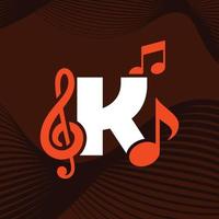 logo dell'alfabeto musicale k vettore