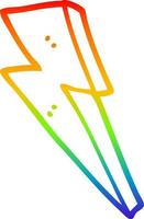 arcobaleno gradiente di disegno a tratteggio cartone animato fulmine vettore