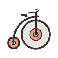 icona della linea piena della bicicletta ii vettore