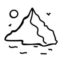 un download di un'icona doodle picco di montagna vettore