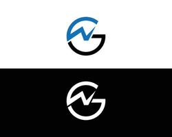 lettera iniziale gw e wg logo template design vector. vettore