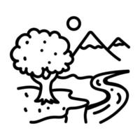 un'icona di cime innevate doodle design vettore