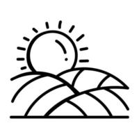 icona di doodle alla moda dell'alba vettore