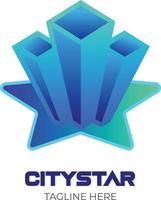 logo della stella della città vettore