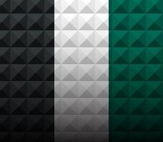 modello poligonale astratto a piramide quadrata. sfondo scatola nera, bianca e verde. fondale geometrico. decorazione a mosaico triangke. elemento del modello di design creativo. vettore