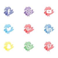 set di icone dei social media più popolari vettore