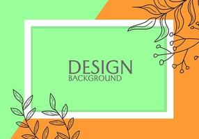 design banner a forma di cornice con elementi foglia disegnati a mano. disegno astratto colorato. per copertine, cartoline, poster, siti web vettore