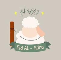 illustrazione del fumetto delle pecore per il vettore di eid al adha