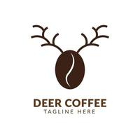 l'icona del logo del caffè dei cervi progetta il vettore, modello di progettazione di vettore di concetto
