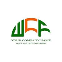 wcf lettera logo design creativo con grafica vettoriale