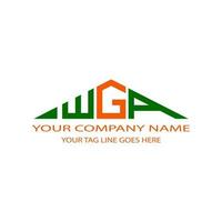 wga lettera logo design creativo con grafica vettoriale