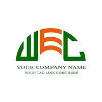 wec lettera logo design creativo con grafica vettoriale