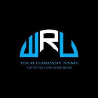 wru lettera logo design creativo con grafica vettoriale