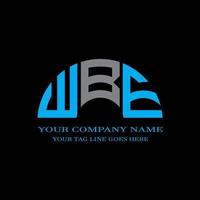 wbe lettera logo design creativo con grafica vettoriale