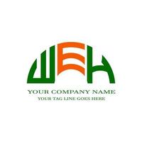 weh lettera logo design creativo con grafica vettoriale
