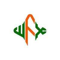 logo lettera wfx design creativo con grafica vettoriale