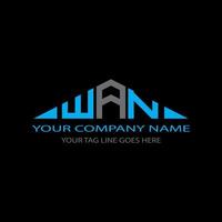 wan lettera logo design creativo con grafica vettoriale