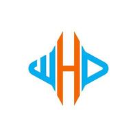 whd lettera logo design creativo con grafica vettoriale