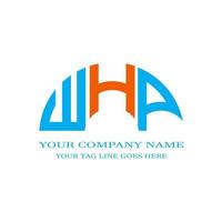 whp lettera logo design creativo con grafica vettoriale