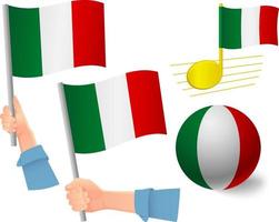 insieme dell'icona della bandiera dell'italia vettore