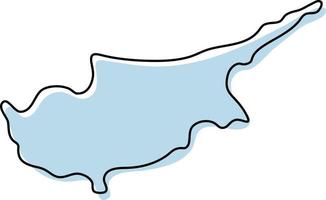 mappa stilizzata semplice dell'icona di cipro. blu schizzo mappa di Cipro illustrazione vettoriale