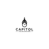 ispirazione per il design del logo capitol e time vettore