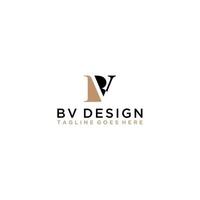 design del segno del logo della lettera bv o vb vettore