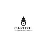 ispirazione per il design del logo capitol e time vettore