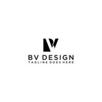 design del segno del logo della lettera bv o vb vettore