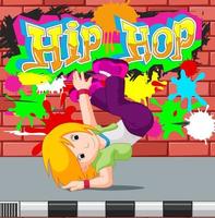 bambini che ballano hip hop vettore