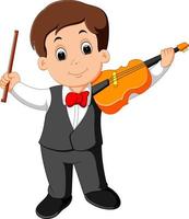 ragazzino che suona il violino vettore