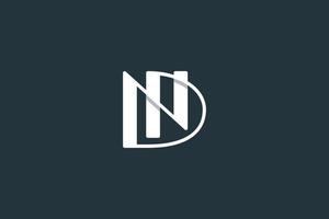 lettera iniziale nd logo design template vettoriale