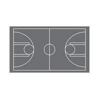 eps10 vettore grigio icona del campo da basket in semplice stile piatto e moderno alla moda isolato su sfondo bianco