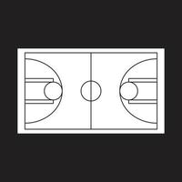 eps10 vettore bianco icona del campo da basket in semplice stile piatto e moderno alla moda isolato su sfondo nero