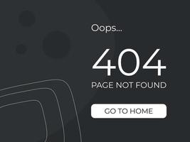 errore pagina 404. la pagina del sito. una risorsa con uno sfondo scuro e un'astrazione. vettore