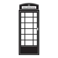 icona del contorno nero della cabina telefonica, illustrazione vettoriale isolata in stile doodle