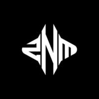znm lettera logo design creativo con grafica vettoriale