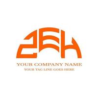 zeh lettera logo design creativo con grafica vettoriale