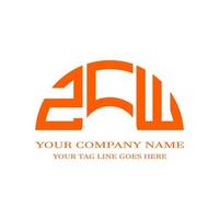 zcw lettera logo design creativo con grafica vettoriale