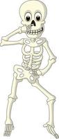 cartone animato divertente scheletro umano che balla vettore