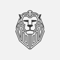logo minimalista del leone. disegno vettoriale semplice linea arte. isolato con sfondo morbido.